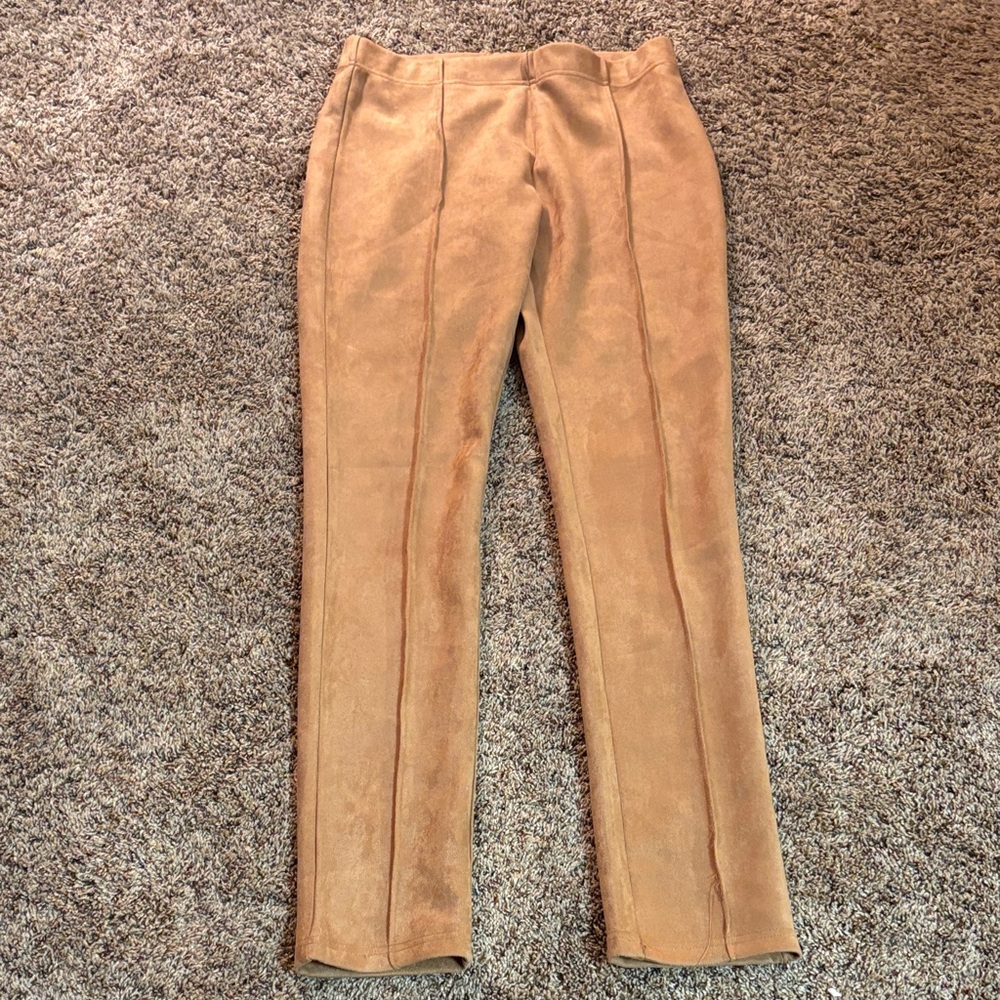 Tan Faux Suede Pants Medium